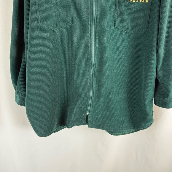 Vintage Gepetto Chic Green Zip-Up Jacket with Gold Accents Retro 90’s Size: L - Picture 4 of 12